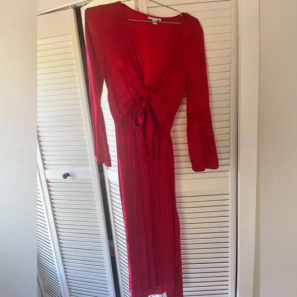 Topshop Dresses Red Topshop Wrap Dress With Snakeskin Pattern Poshmark